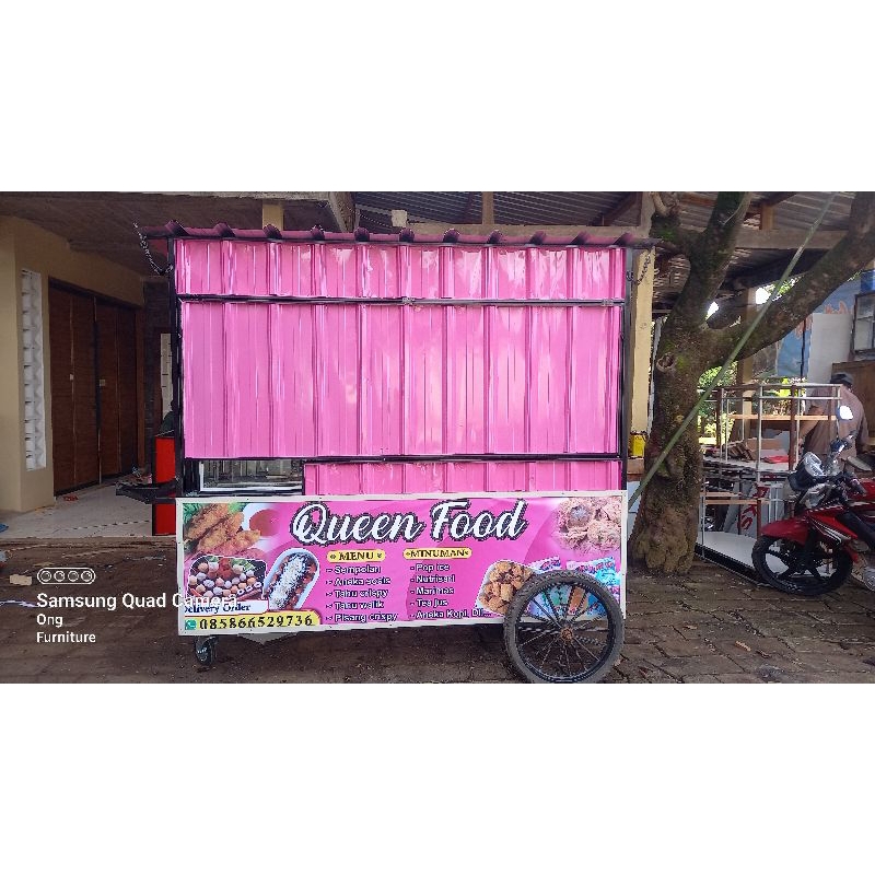 gerobak dorong besi jualan/gerobak jualan es dorong/gerobak dorong jualan sosis besi/gerobak dorong 