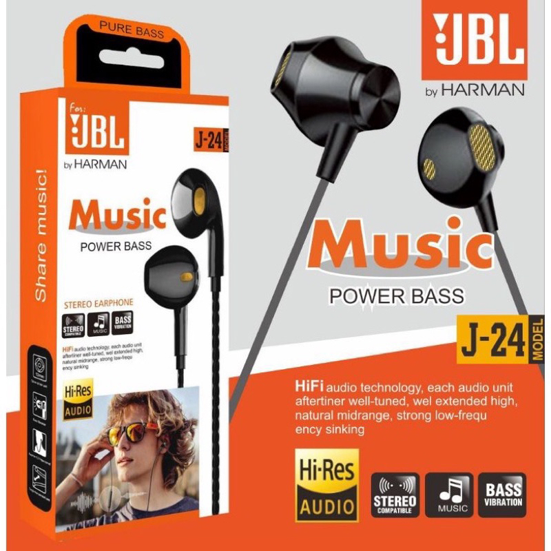 HEADSET JBL J24 POWER BASS PREMIUM IMPORT HF / EARPHONE JNL J-24 XTRA BASS