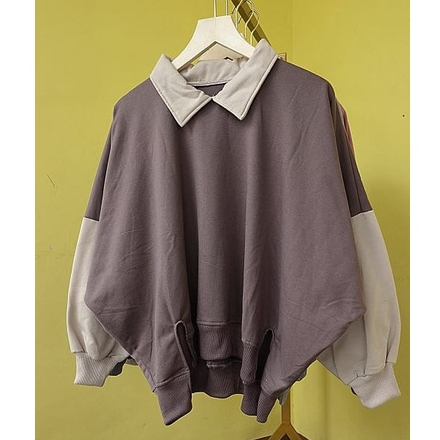 Collar Batwing XXXL Oversize Basic Oblong | Sweater Wanita Bigsize | Sweater Polos Oversize