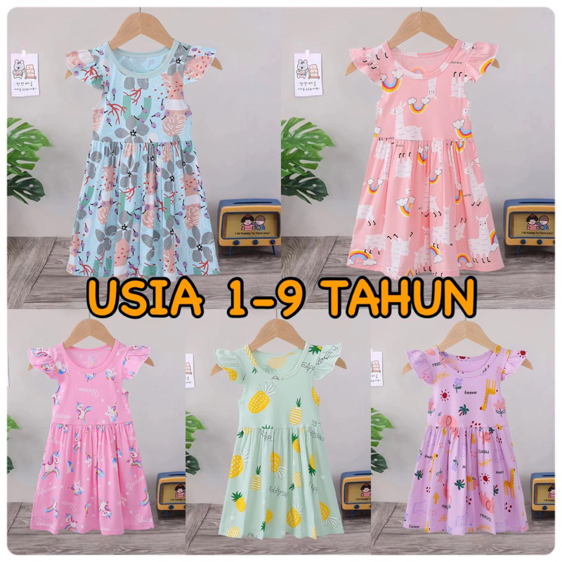 DRESS PREMIUM ANAK IMPORT 1-9 TAHUN | DST002 | DASTER ANAK IMPOR | PIYAMA ORGANIK ANAK