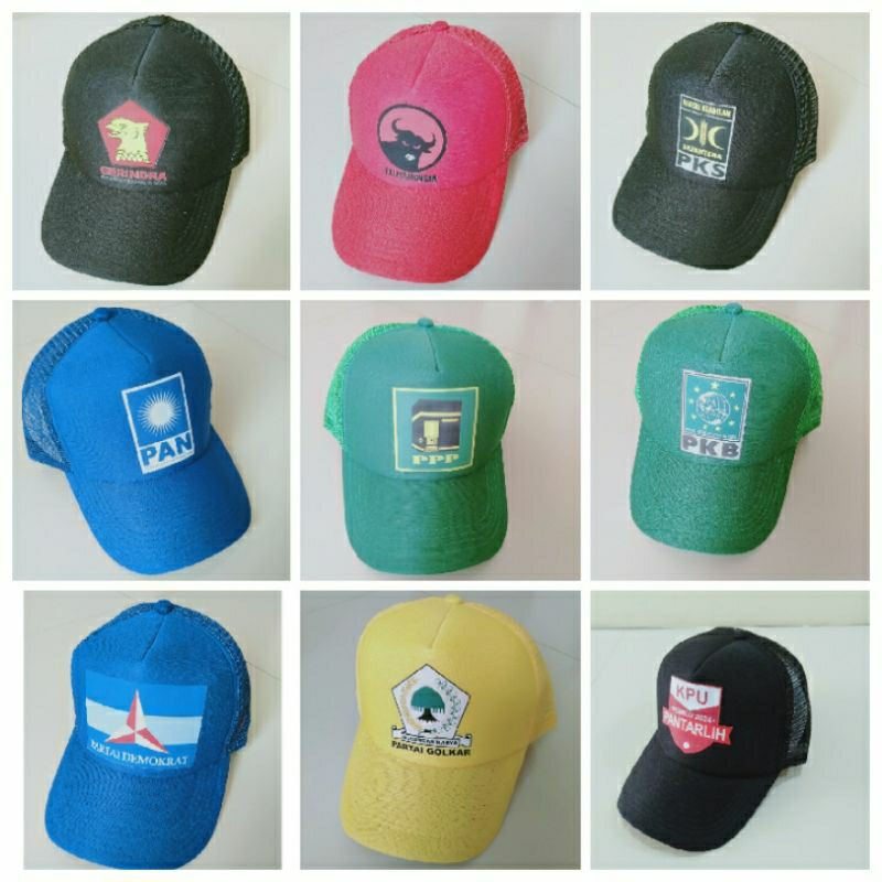 Topi Partai PDI Partai demokrat partai ppp partai pan partai Gerindra partai PKB partai Golkar partai PKS partai umat pantarlih