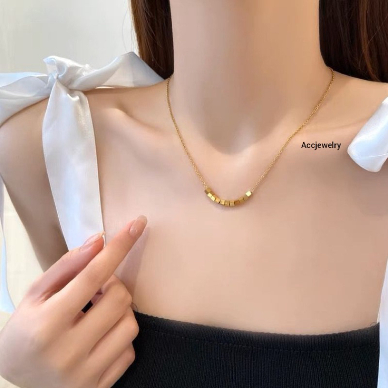 Kalung Wanita Kotak Dadu Premium Anti Karatan