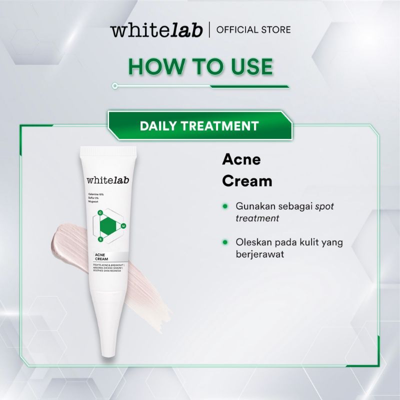 WHITELAB Acne Cream 10gr BPOM (Obat Jerawat,Obat Totol Jerawat,Obat Totol Jerawat ampuh,Krim Jerawat