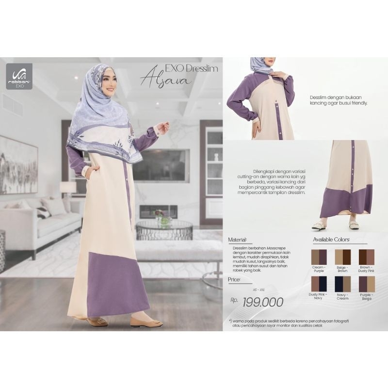 GAMIS EXO DRESSLIM ALSAVA RABBANI ORI