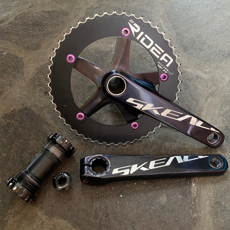 Crankset Hollowtech II HT2 Arm Skeace 165mm Chainring Ridea 48T BCD 144 Boltnut Litepro Used Good Co