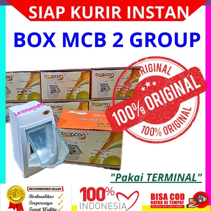 BOX MCB 2 Group Dexicon IB OB / MCB Box isi 2 Lampu Indikator Murah