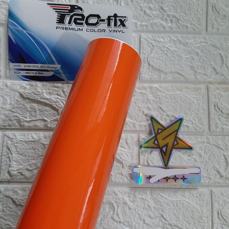 stiker skotlet oren/orange glossy sticker scotlite kilat