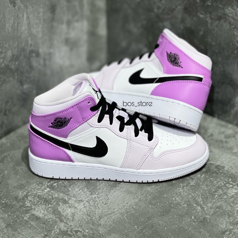 Sepatu Sneakers Original Air Jordan 1 Mid GS Pink Lavender