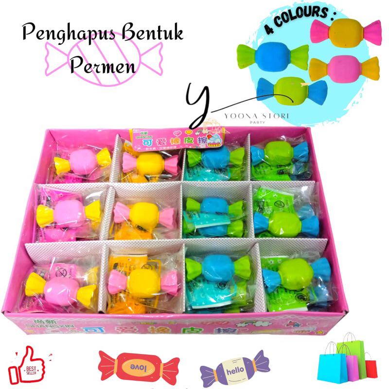 

Penghapus Candy Mix / penghapus permen Rainbow -PCS