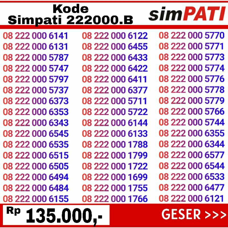 nomor cantik telkomsel simpati murah sekali 08 12345