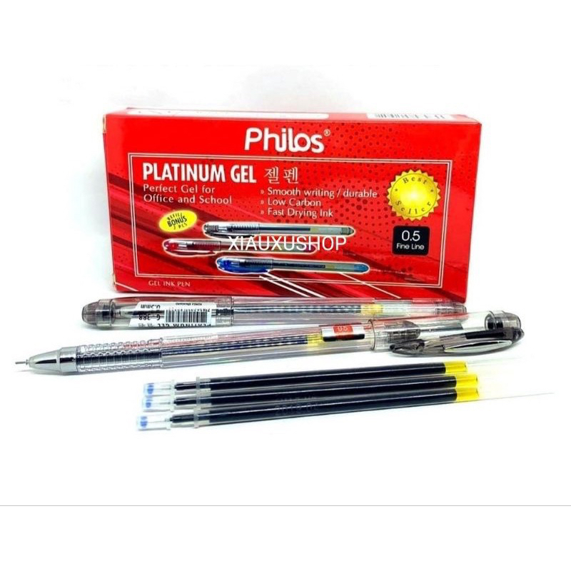 

Pen Gel cair PHILOS kualitas bagus dapat refill 3pcs dalam perlusin harga cuma