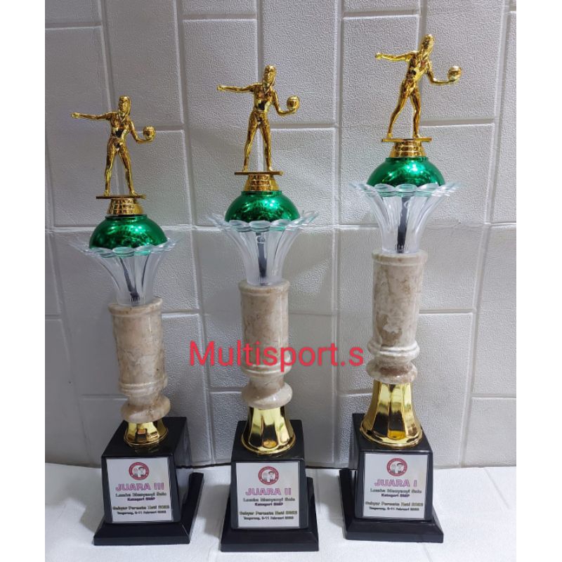 PIALA TROPHY VOLLY PUTRI TINGGI 48 CM MARMER