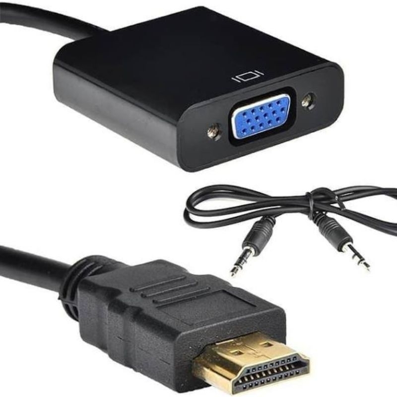 CONVERTER HDMI MALE TO VGA FEMALE WITH AUDIO CONVERTER + KABEL VGA 3 METER