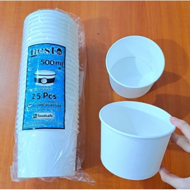 Mangkok kertas 500ml - Paper bowl 500ml - isi 500pcs / kardus