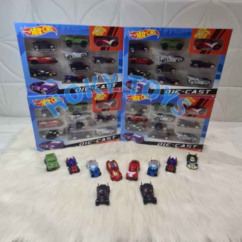 MAINAN MOBIL HOT CARS  DIECAST  METAL ISI 10PCS  - MAINAN DIE CAST SET MOBIL HOT WHEEL