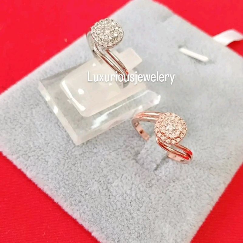 Cincin mewah Cubic premium cutting diamond eropa