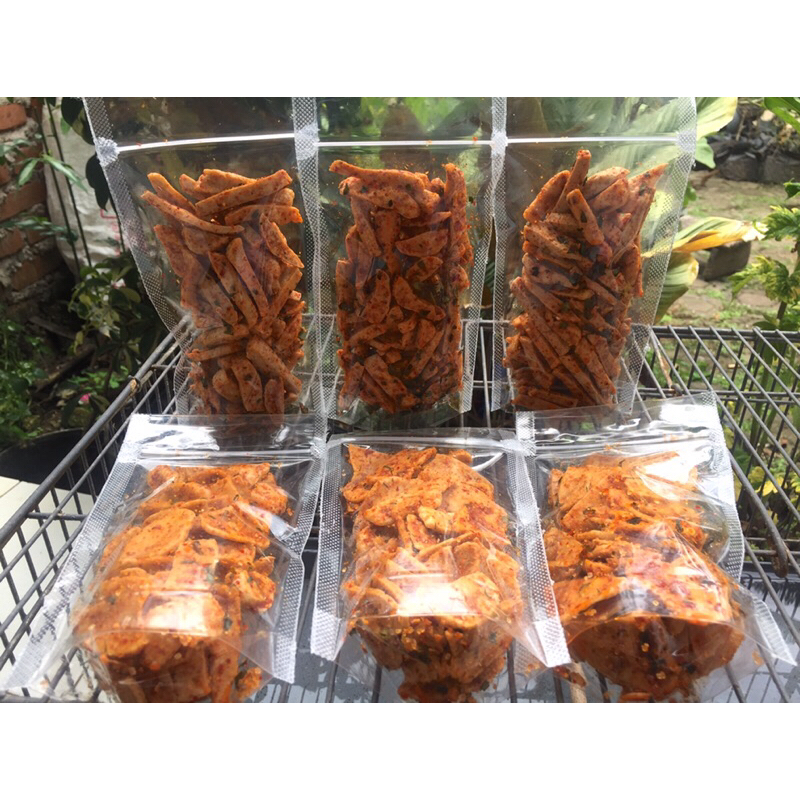 

Basreng pedas daun jeruk kemasan 125 gram, 250 gram dan 500 gram