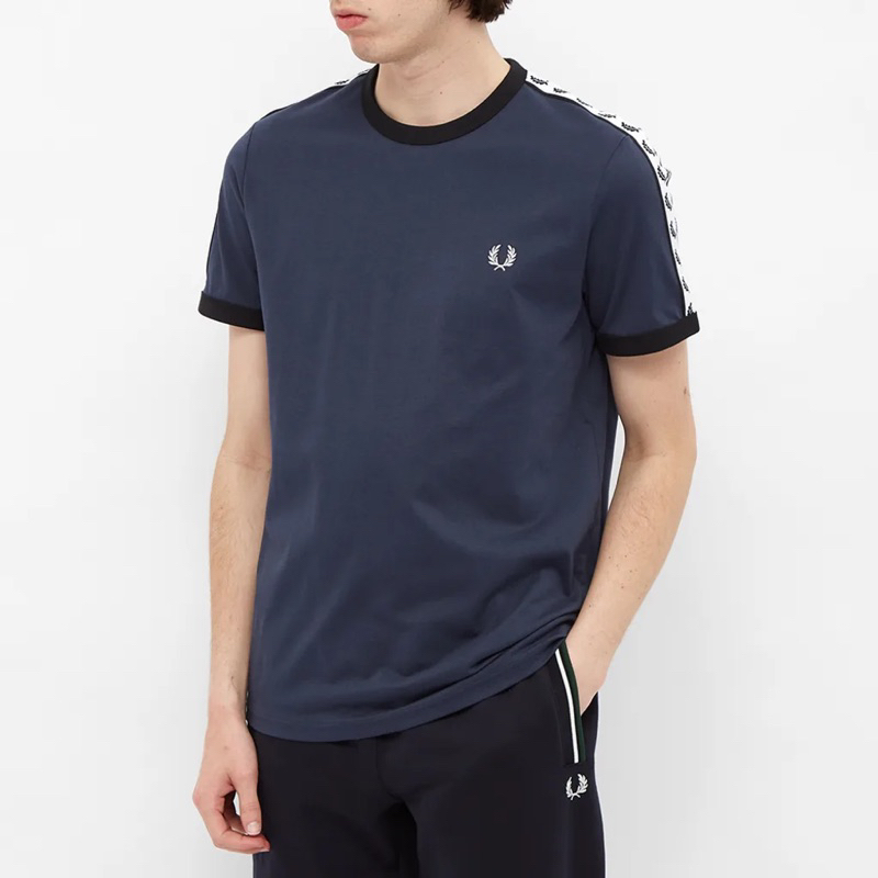 Fred Perry Ringer Taped Tshirt Dark Airforce