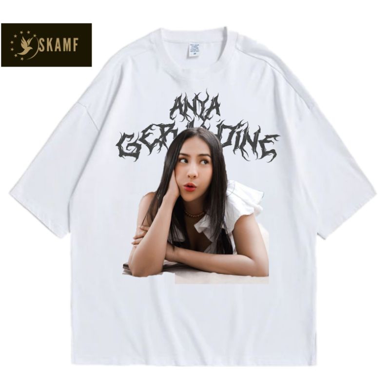 T-SHIRT ANYA GERALDINE RAP TEE KAOS ANAK DAN DEWASA KAOS OVERSIZE VINTAGE BAJU BOOTLEG HITAM PUTIH F