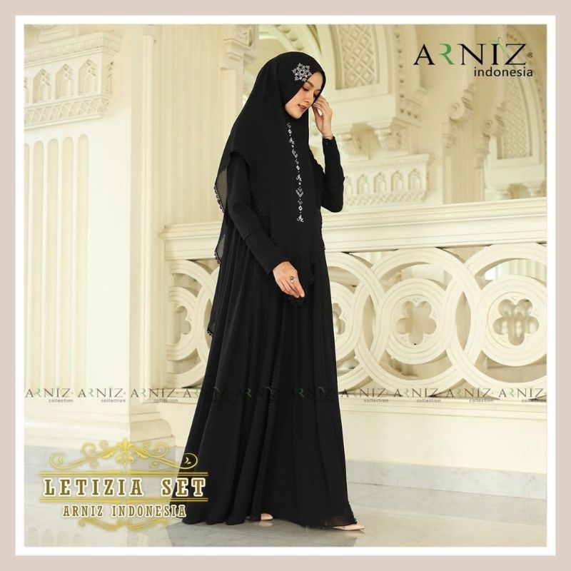 LETIZIA SET BY ARNIZ HITAM DAN PUTIH READY SIAP KIRIM