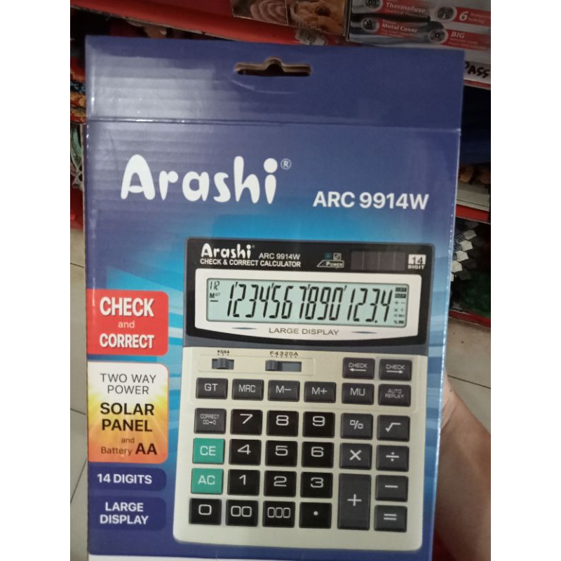 

Kalkulator Meja Arashi ARC 512A, ARC 868W, 9914W (12 Digit & 14 Digit)