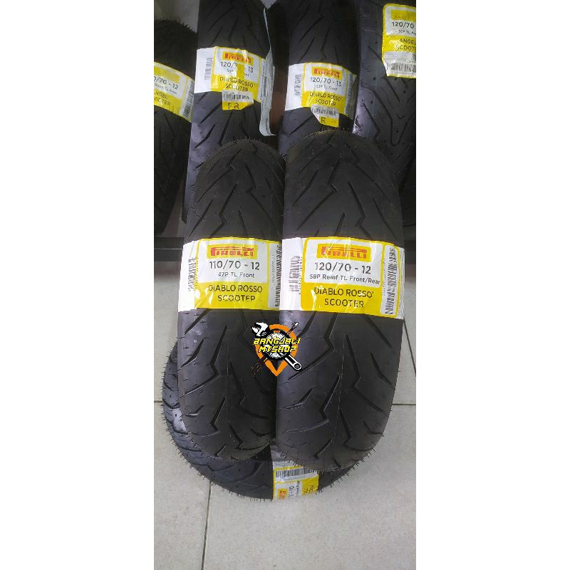 Paket Pirelli Diablo Rosso Scooter 110/70-12 & 120/70-12 Ban Motor Tubeless Scoopy R12/ Freego / Faz