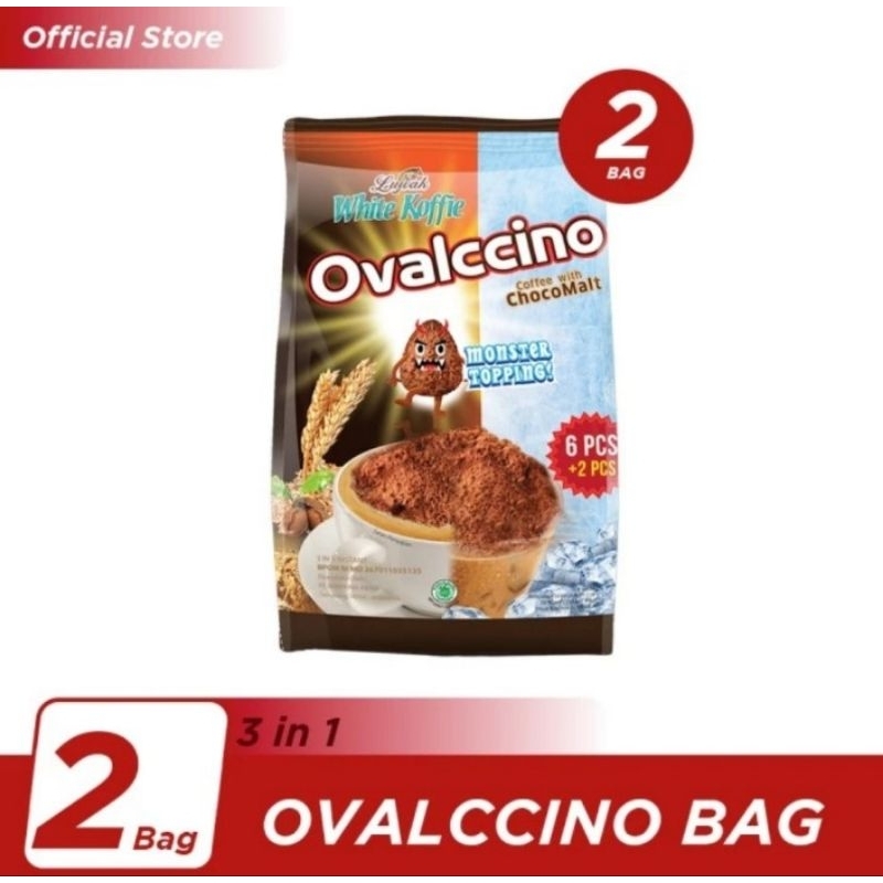 

Kopi Luwak White Koffie Ovalcino Bag 6+2x25gr Paket 2 Pcs