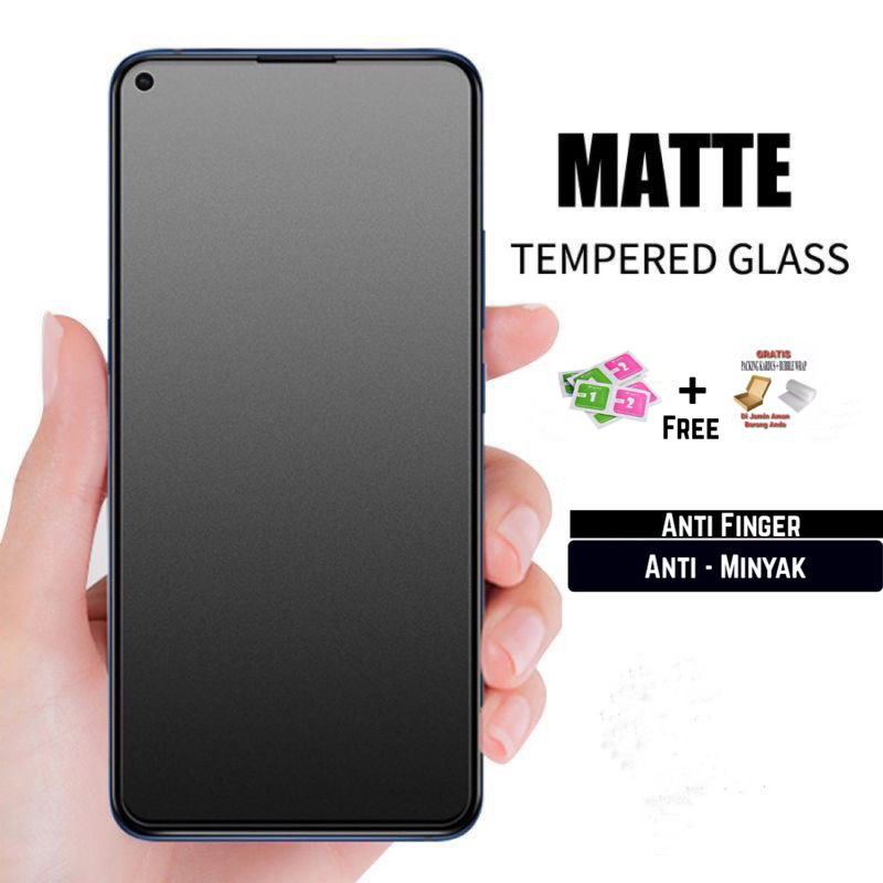 Matte Glass Full Cover Oppo A31 A33 A37 A52 A53 A57 A59 A71 A72 A81 A83 A92 Tempered Glass Matte Anti Minyak / Anti Gores  / Full Layar / Anti Glare / Anti Minyak