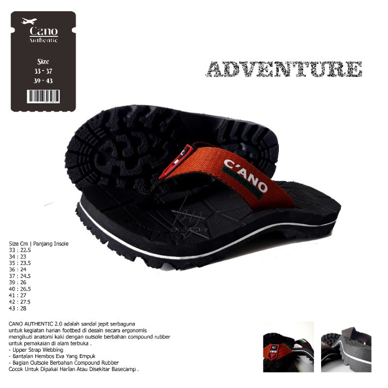 Sandal Gunung Cano Jepit AUTHENTIC 20C3 New