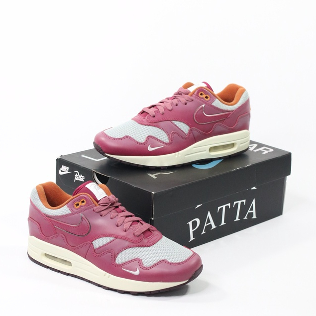 Nike Airmax 1 Patta Waves Rush Maroon (100% Authentic)