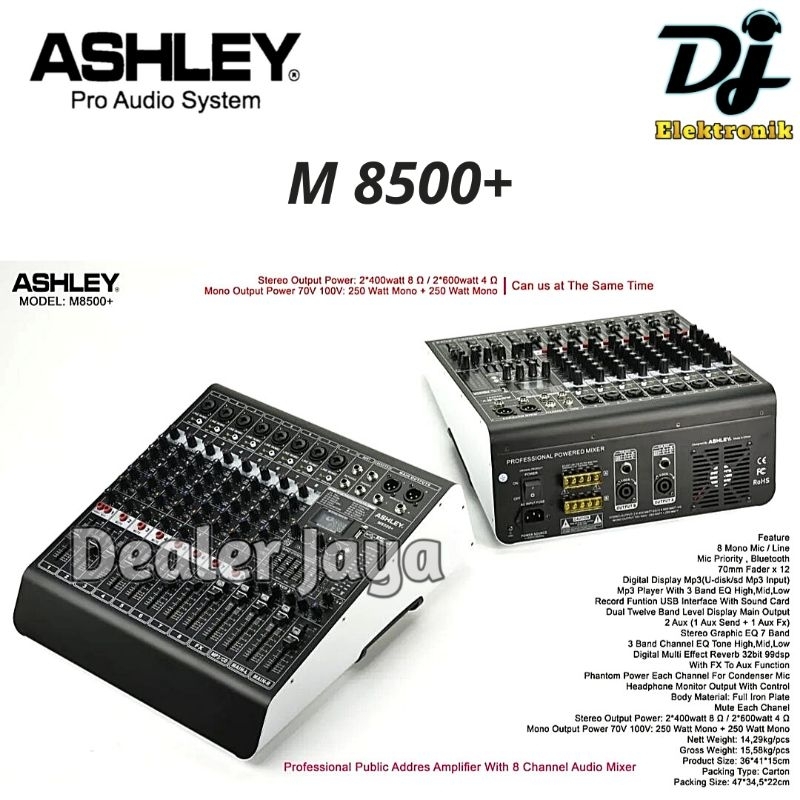 Power Mixer Ashley M 8500 + / M8500+ / M8500 - 8 channel