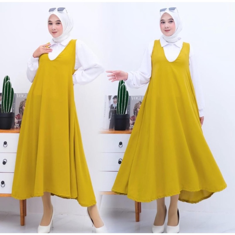 Tamstore Set Midi Dress 2 in 1 Crinkle Airflow Setelan Kemeja Midi