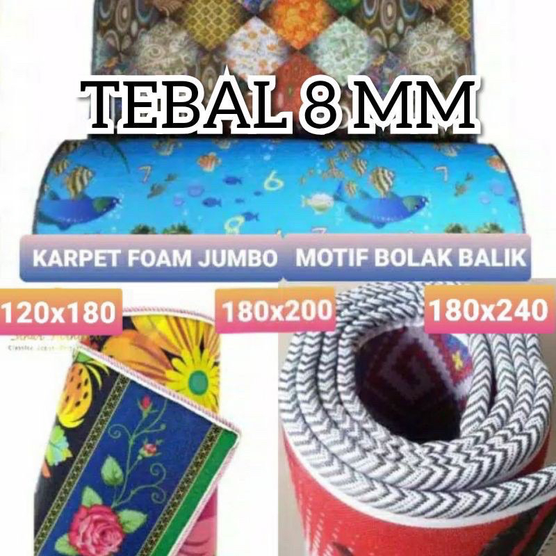 Karpet Foam Motif bolak balik // Karpet Busa // Karpet Busa Jumblo Bolak balik