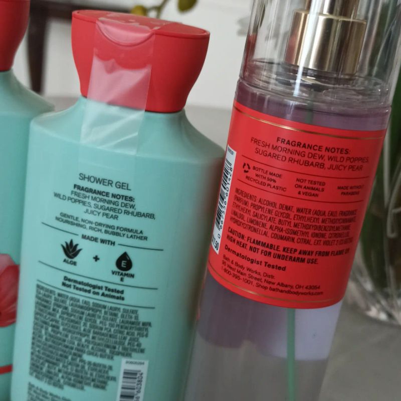 BATH AND BODY WORKS POPPY BODY MIST &amp; SHOWER GEL