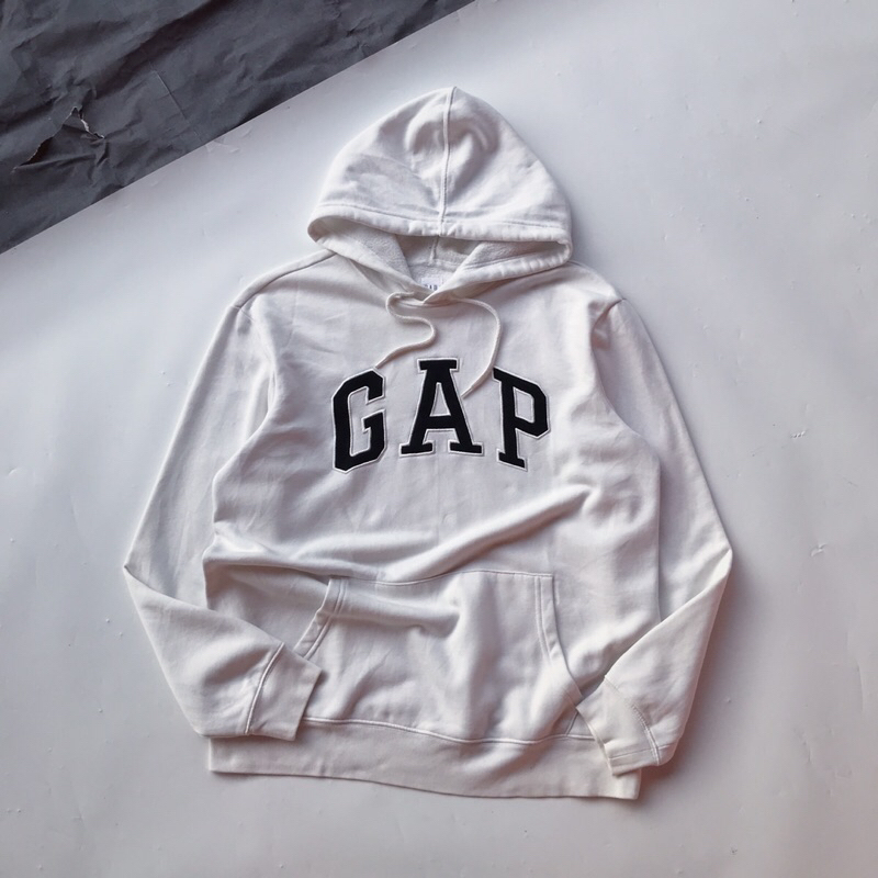 GAP LOGO HOODIE WHITE (SIZE: L) | SECOND