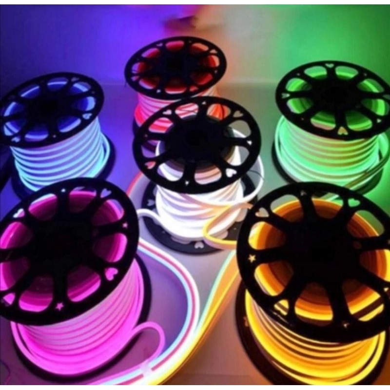 Lampu Neon Flex 20M + socket waterproof / selang flexible led elastis paket lengkap 20 Meter udah siap pakai tinggal colok