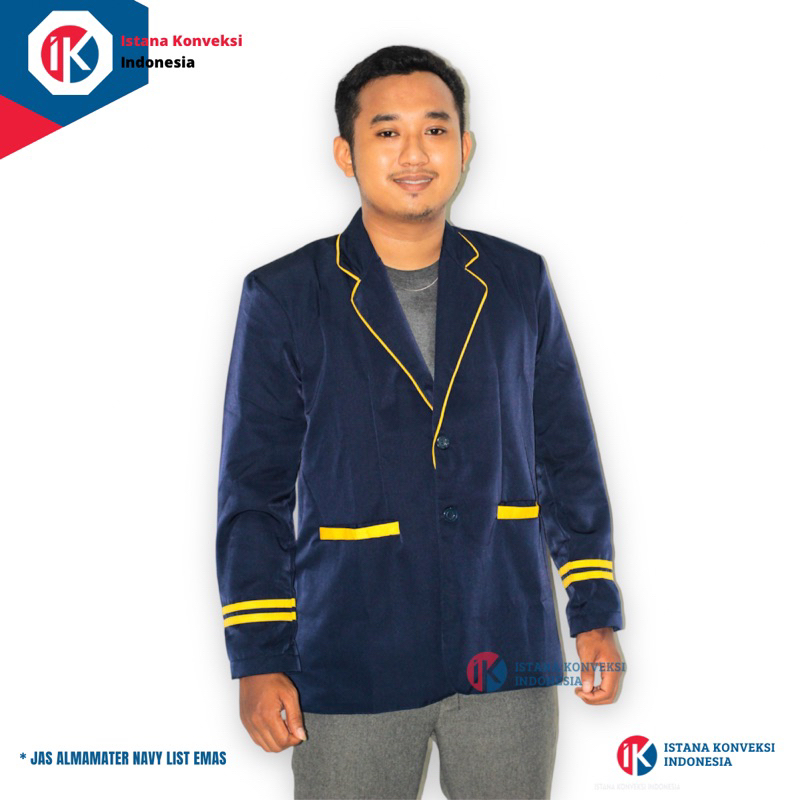 JAS ALMAMATER MURAH | JAS OSIS SEKOLAH SMP SMA | jas navy lis kuning | jas blazer pria wanita