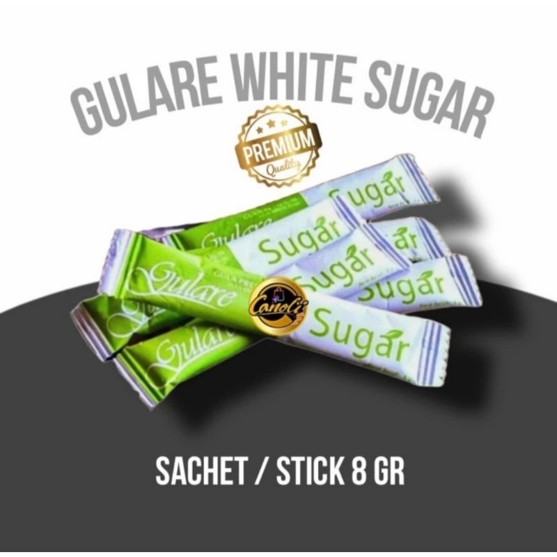 gulare gula putih sachet hotel stik 8gr x 100 pcs / gula pasir 8 gram