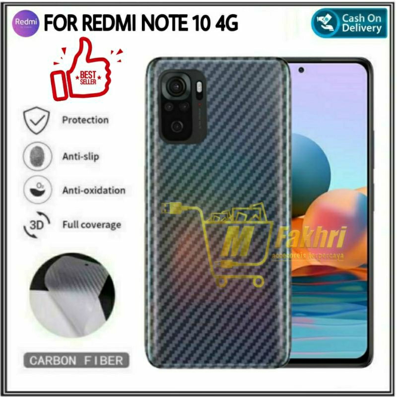 garskin carbon anti jamur Xiaomi Redmi note 10 4G/note 10S