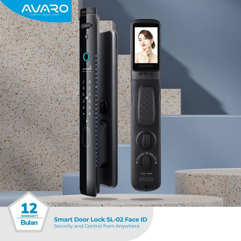 Avaro Smart Door Lock SL-02 Face Id kunci pintar Otomatis App Original