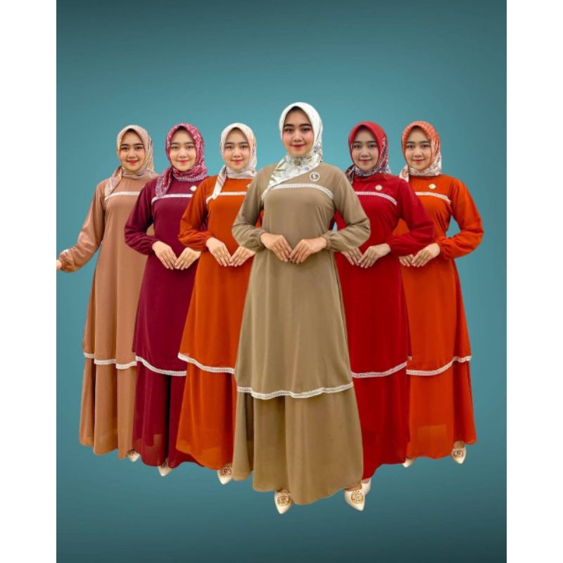 PB Prilly Busana - LAYLA GAMIS MALAYSIA - MAXYDRESS CERUTY BABYDOLL 2 LAYER - GAMIS MALAY RENDA-GAMIS LEBARAN-GAMIS MALAYSIA MURAH-DRESS SIMPLE