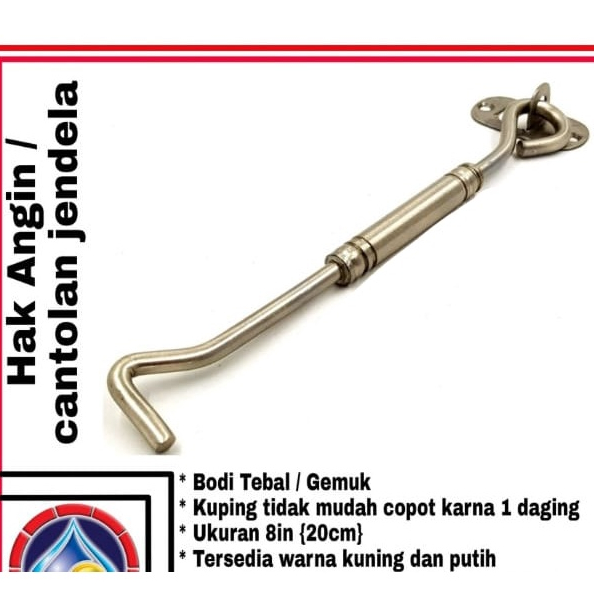 PENAHAN CANTOLAN JENDELA/HAK ANGIN STAINLESS 20cm(8inch)