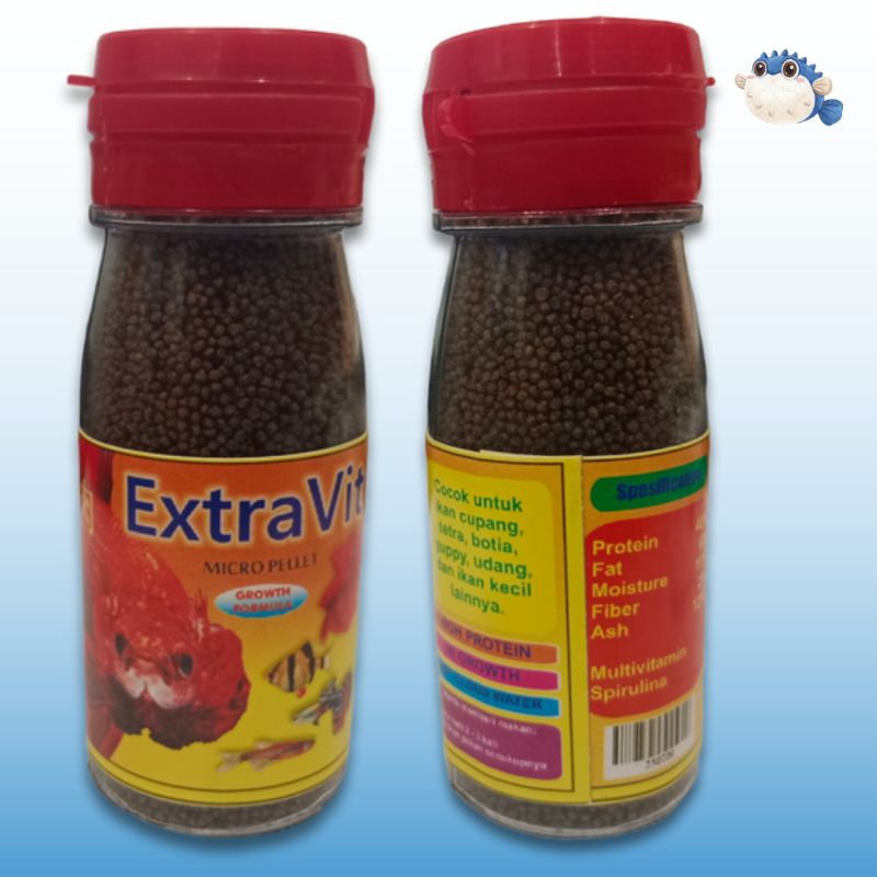 Makanan ikan hias kecil EXTRAVIT mini isi 48pcs