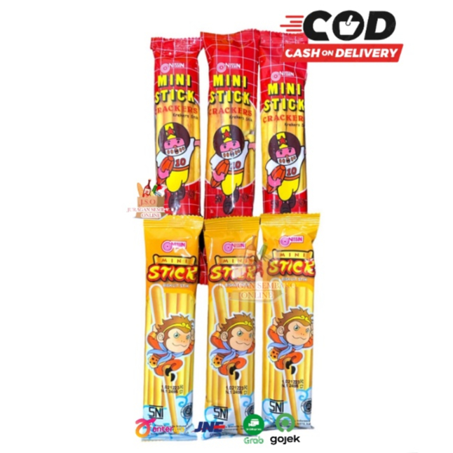 ( JSO)  Nissin Mini Stick 25gr Biskuit Stik Snack Cemilan Anak Enak Murah Meriah Grosir