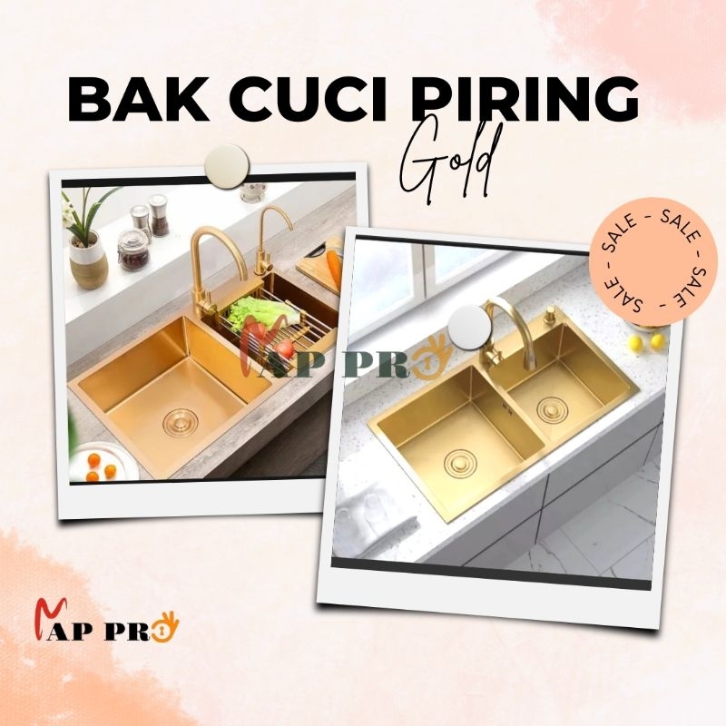 Kitchen Sink/Bak Cuci Piring GOLD 2 Lubang Model Picolar
