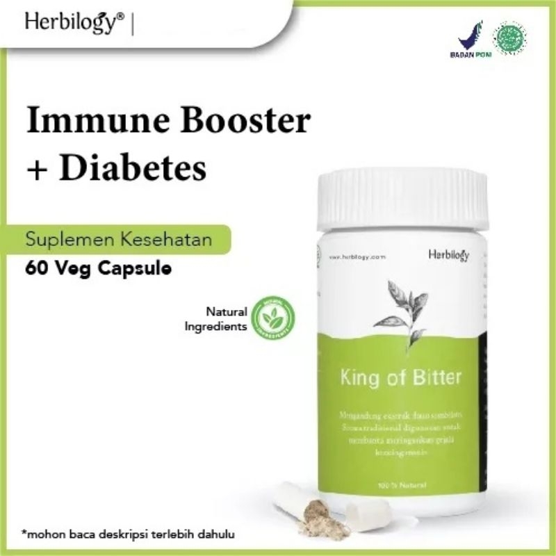 

Herbilogy | KING OF BITTER (Sambiloto) - 60 Kapsul | Diabetes dan Daya Tahan Tubuh