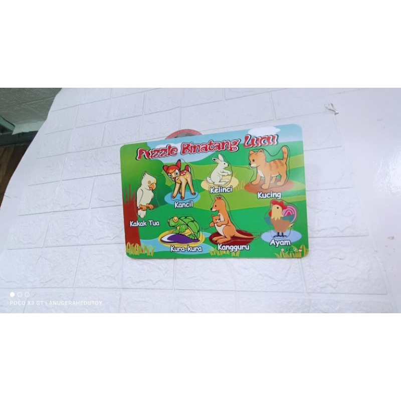 Puzzle Hewan Lucu Mainan Edukasi, Puzzle Kayu Hewan Lucu