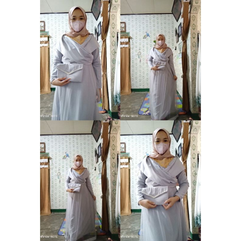 gaun pesta tile premium