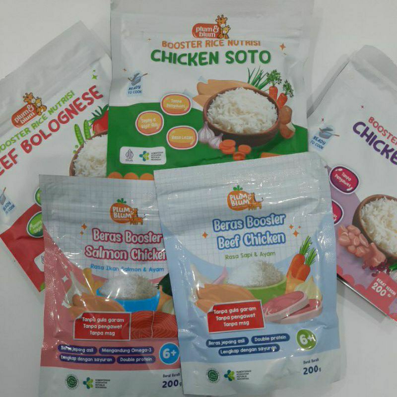 

Plum & Blum Beras BB Booster MPASI (Booster Rice Nutrisi) Non MSG, Non Pengawet, Daging dan Sayur Asli 200gr