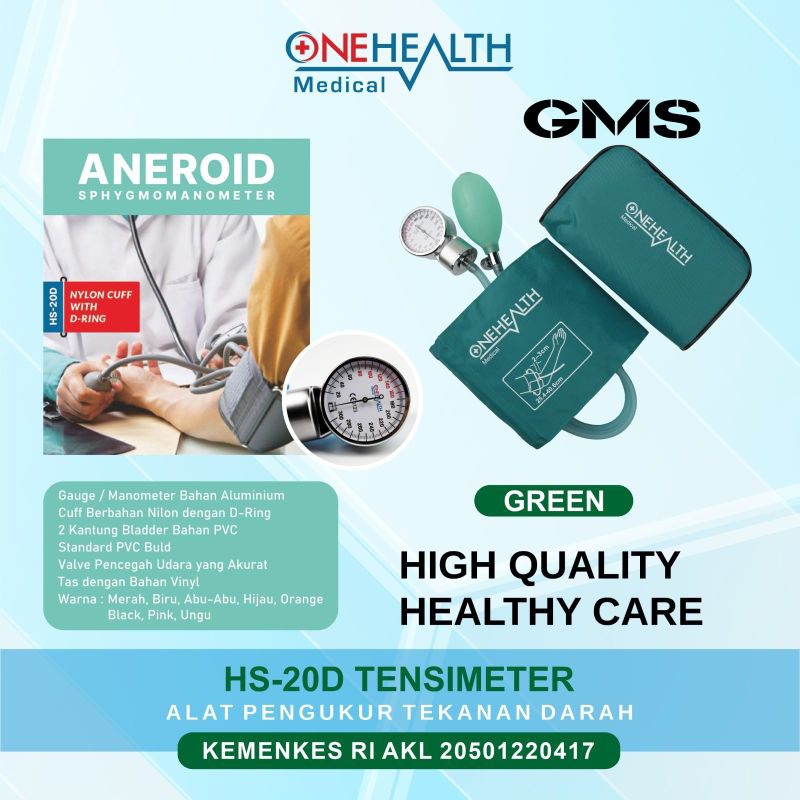 Tensimeter Aneroid Transparant HS - 20D Onehealth / Alat Ukur Tekanan Darah